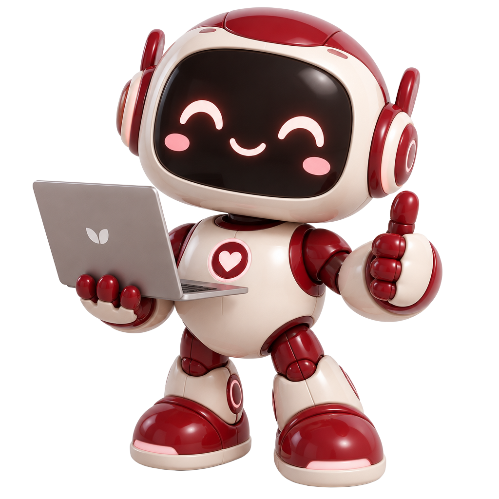 AI-robot aan het werk op een laptop
